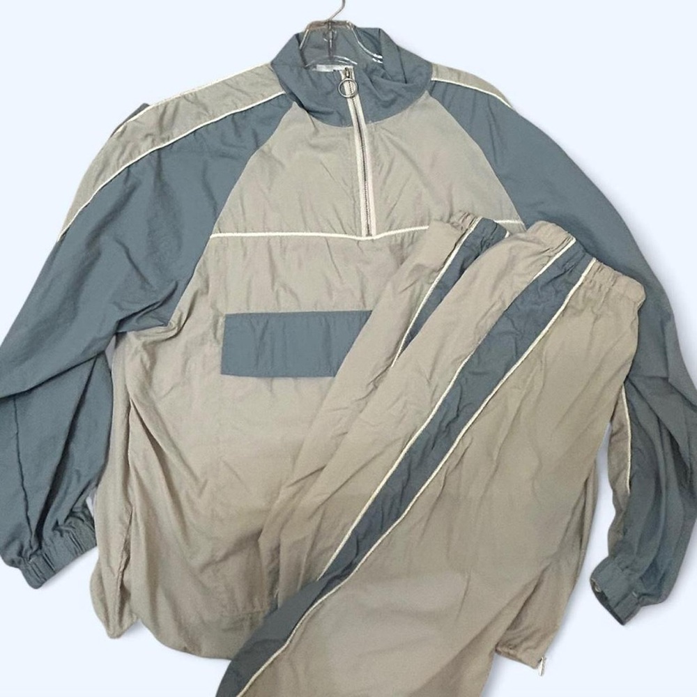 Blue&Beige  Track Jacket SET (comes with matching pants)